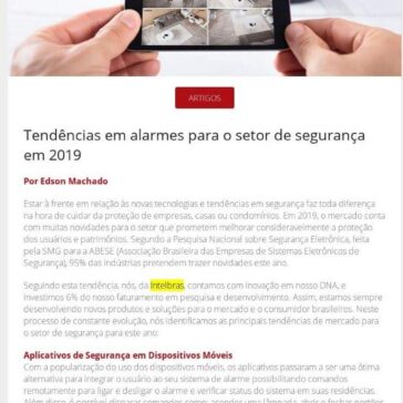 Tendências em alarmes para o setor de segurança em 2019 -Revista Segurança Eletrônica