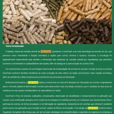 Statera lança tecnologia exclusiva de encapsulação de aromas para nutrição animal – Senar