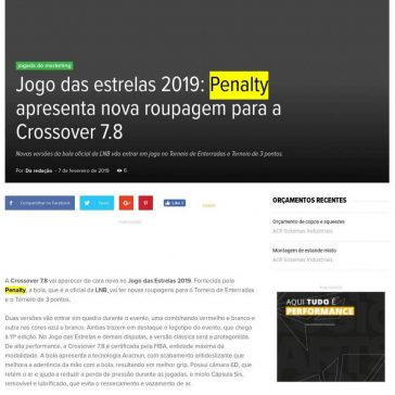 Jogo das estrelas 2019: Penalty apresenta nova roupagem para a Crossover 7.8- Abc da Comunicação