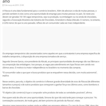 Vagas temporárias para a Páscoa diminuem neste ano – Informe Baiano