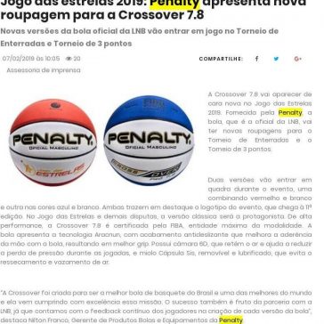 Jogo das estrelas 2019: Penalty apresenta nova roupagem para a Crossover 7.8- JE Online