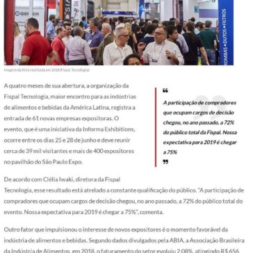 Fispal Tecnologia 2019 já conta com mais de 60 novos expositores – Negócios em Foco