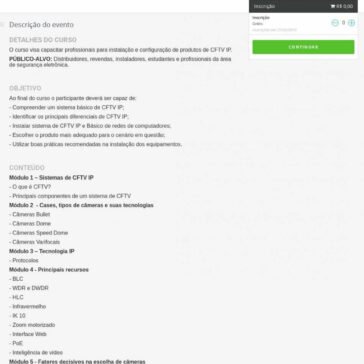 Treinamento de Iniciantes em CFTV IP- Sympla