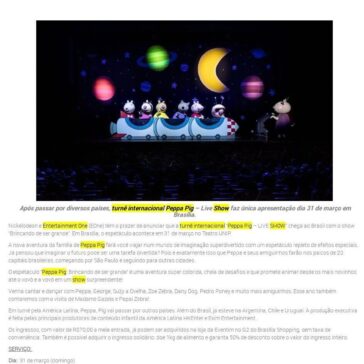 TURNÊ INTERNACIONAL “PEPPA PIG – LIVE SHOW” CHEGA A BRASÍLIA – Visite Brasília