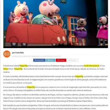 Live Show Oficial “Peppa Pig – Brincando de Ser Grande? chega a Goiânia – Curta Mais