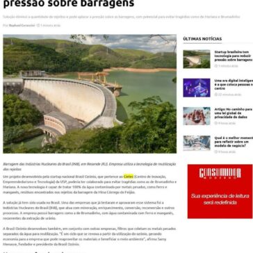 Startup brasileira tem tecnologia para reduzir pressão sobre barragens – Inovação – Consumidor Moderno