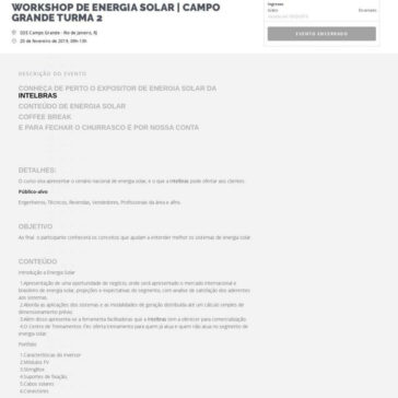WORKSHOP DE ENERGIA SOLAR | CAMPO GRANDE TURMA 2 -Sympla