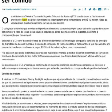 STJ manda indenizar mulher por bombom com larvas que não chegou a ser comido – Tribuna do Paraná