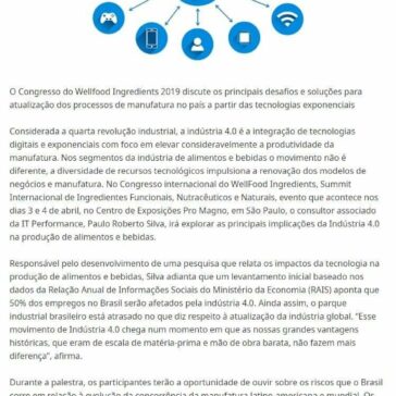 Indústria 4.0 desafia o desempenho da indústria de alimentos e bebidas – Wellfood