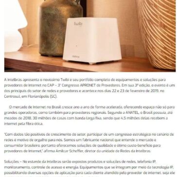 Twibi e outras soluções são destaques da Intelbras no congresso APRONET -Blog do Moreira