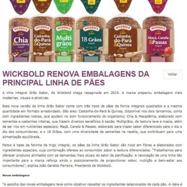 WICKBOLD RENOVA EMBALAGENS DA PRINCIPAL LINHA DE PÃES – Funcionais Nutracêntricos