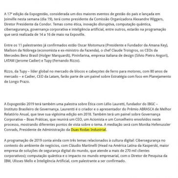 Alexandre Wiggers é o presidente da Expogestão 2019 – SBS Online