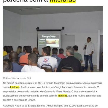 Binário promove evento em parceria com a Intelbras- Perfil WE