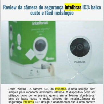 Review da câmera de segurança Intelbras IC3: baixo custo e fácil instalação- EexpoNews