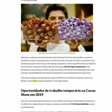Emprego Cacau Show 2019: Mais de 7,5 mil vagas temporárias – ViaCarreira