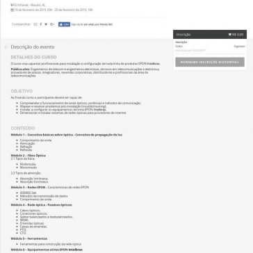 Certificação EPON Intelbras- Sympla