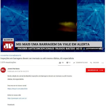 Inspeções em barragens devem ser mensais ou até mesmo diárias, diz especialista- Rádio Jovem Pan