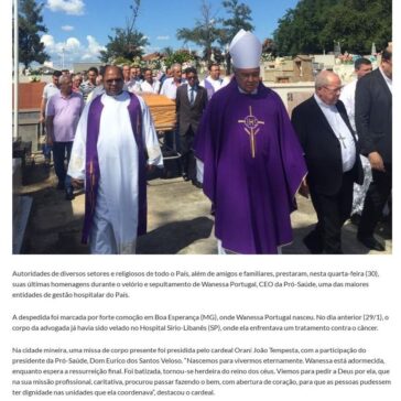 Autoridades se despedem, em Minas Gerais, de Wanessa Portugal, CEO da Pró-Saúde- Saúde Business