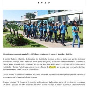 Projeto Turismo Industrial leva alunos da ETEC para conhecer a Wickbold – Orgulho de Hortolândia