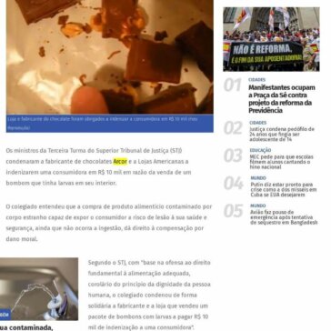 STJ manda indenizar mulher por bombom com larvas que não chegou a ser comido – Band