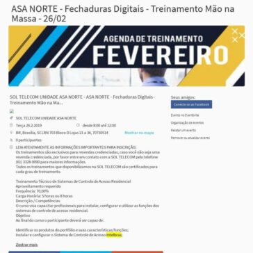 ASA NORTE – Fechaduras Digitais – Treinamento Mão na Massa- Evento.br.com