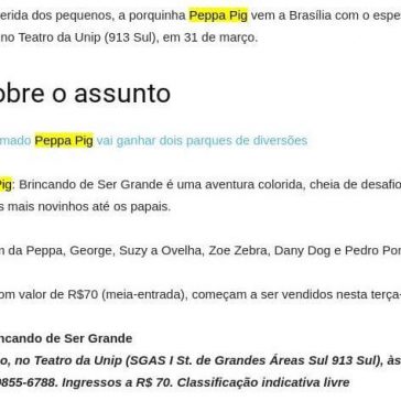Peppa Pig retorna a Brasília com novo show em março – Notícias do Dia Net