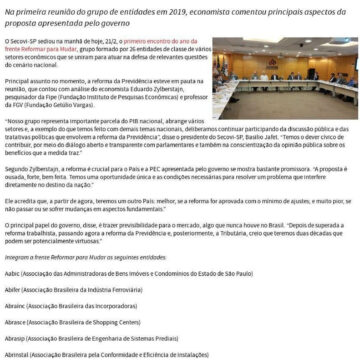 Reformar para Mudar discute aspectos da PEC da Previdência- Secovi-SP