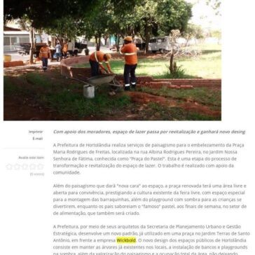 Jd. Nossa Sra. De Fátima: “Praça do Pastel” recebe serviço de paisagismo Destaque – Início