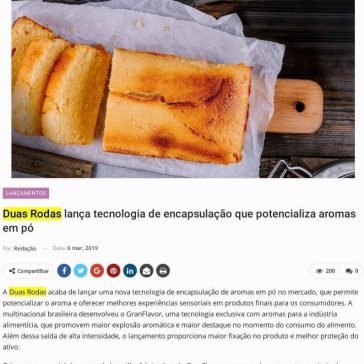 Duas Rodas lança tecnologia de encapsulação que potencializa aromas em pó – Newtrade