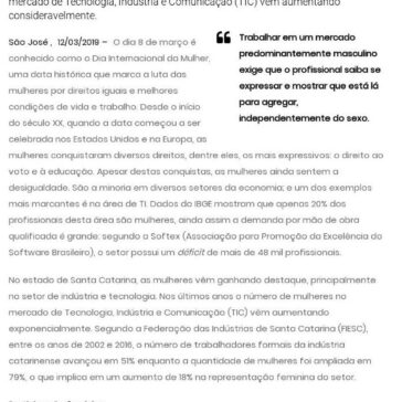 A importância das mulheres para o desenvolvimento da indústria de Santa Catarina -Dino