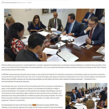 Frente Parlamentar do Empreendedorismo reúne-se com Secretária de Desenvolvimento Econômico- Folha Regional