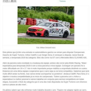 Arthur Caleffi e Sena Jr dividem a Mercedes #20 no Campeonato Gaúcho de Super Turismo- Blog da Equipe