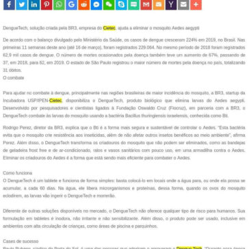Solução criada por startup ajuda a combater à dengue- SEGS