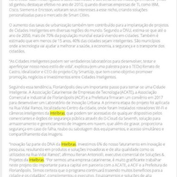 Florianópolis como uma Cidade Inteligente- Segurança Eletrônica