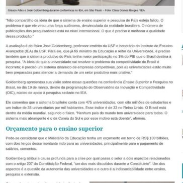 Professor da USP adverte contra desvinculação de recursos para ensino superior- Jornal da USP