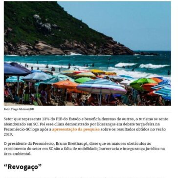 Setor turístico de SC cobra infraestrutura e menos burocracia- Nsc total