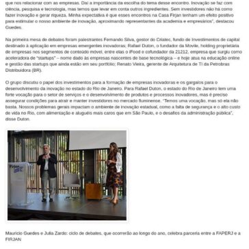 Série de debates “Diálogos da Inovação’ marca início de parceria entre a FAPERJ e a FIRJAN – Revista Sustinere
