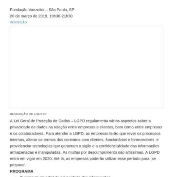 LGPD – LEI GERAL DE PROTEÇÃO DE DADOS: Entenda o que todos precisam saber – Palestra Gratuita na Vanzolini-Blog voice technology