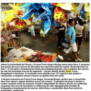 Procon Porto Alegre divulga pesquisa de preços de chocolates na capital – Alcir 61