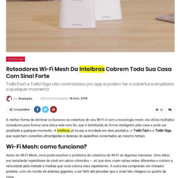 Roteadores Wi-Fi Mesh Da Intelbras Cobrem Toda Sua Casa Com Sinal Forte- Z1 portal