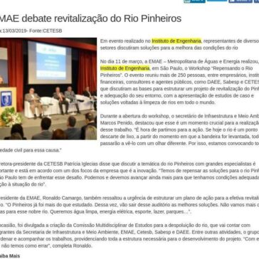 EMAE debate revitalização do Rio Pinheiros- Revista Tae