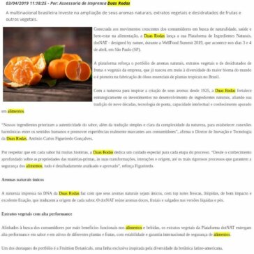 Duas Rodas reforça portfólio de soluções inspiradas na natureza e lança plataforma de ingredientes naturais dotNAT – Guia Lat