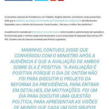 Previdência: para Marinho, CCJ não teve “melhor dos desfechos”- Notícias do Dia Net