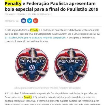 Penalty e Federação Paulista apresentam bola especial para a final do Paulistão 2019 -LanceNet