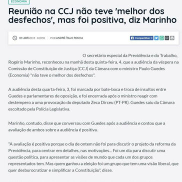 Reunião na CCJ não teve ‘melhor dos desfechos’, mas foi positiva, diz Marinho- Jaraguá AM