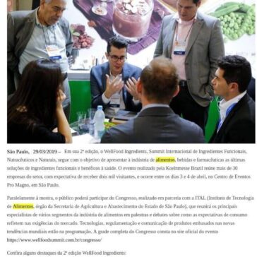 2ª edição do Wellfood Ingredients traz as mais recentes soluções para a indústria de alimentos e bebidas funcionais e saudáveis Sertanejo faz sucesso – É Pop na Web