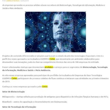 Cietec apresenta oito novas empresas incubadas e reforça aposta em tecnologia- Agência USP de Inovação