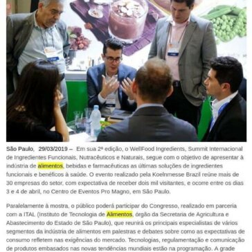 2ª edição do Wellfood Ingredients traz as mais recentes soluções para a indústria de alimentos e bebidas funcionais e saudáveis  – Jornal Metrópole