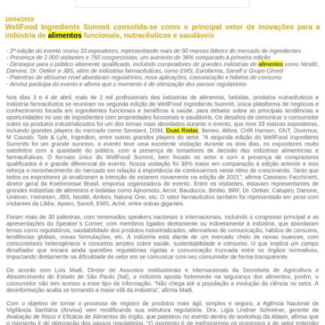 WellFood Ingredients Summit consolida-se como o principal vetor de inovações para a indústria de alimentos funcionais, nutracêuticos e saudáveis – Feiras do Brasil