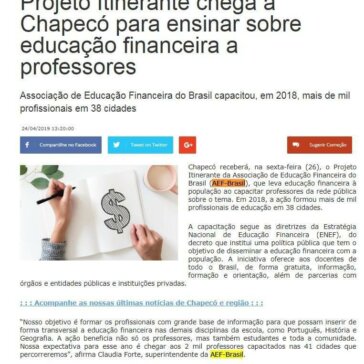 Projeto Itinerante chega à Chapecó para ensinar sobre educação financeira a professores Jornal- Diário do Iguaçu/SC
